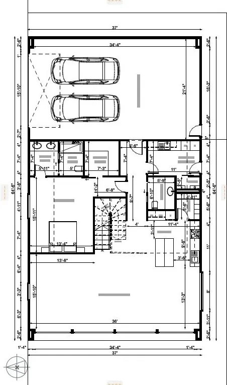 Barndo, Florida — ground-floor plan — Dimensioned ground-floor plan