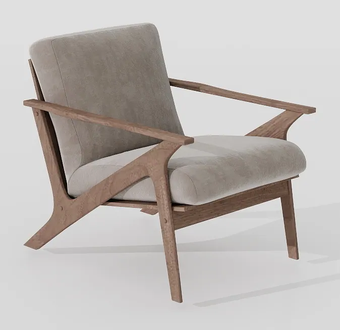 Mid-century lounge chair — walnut frame — Chairs