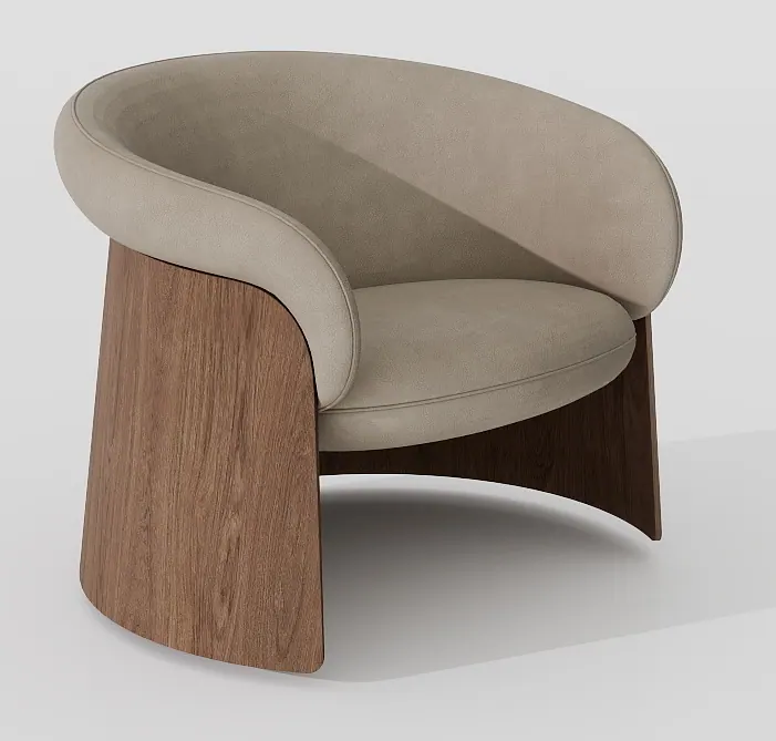 Barrel chair — oak shell — Chairs