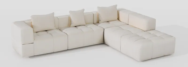 Modular corner sofa — ivory — Sofas and lounge seating