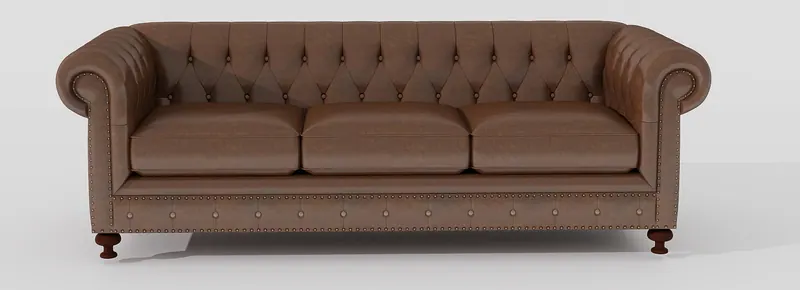 Chesterfield sofa — tan leather — Sofas and lounge seating