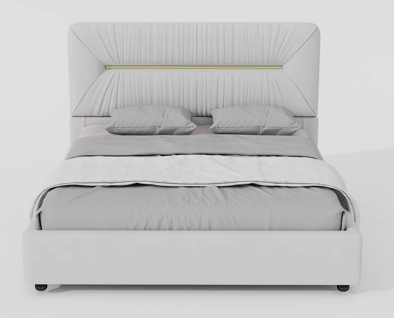 Pleated upholstered bed — Beds