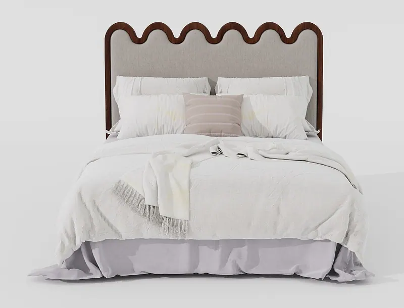 Scalloped-headboard bed — Beds