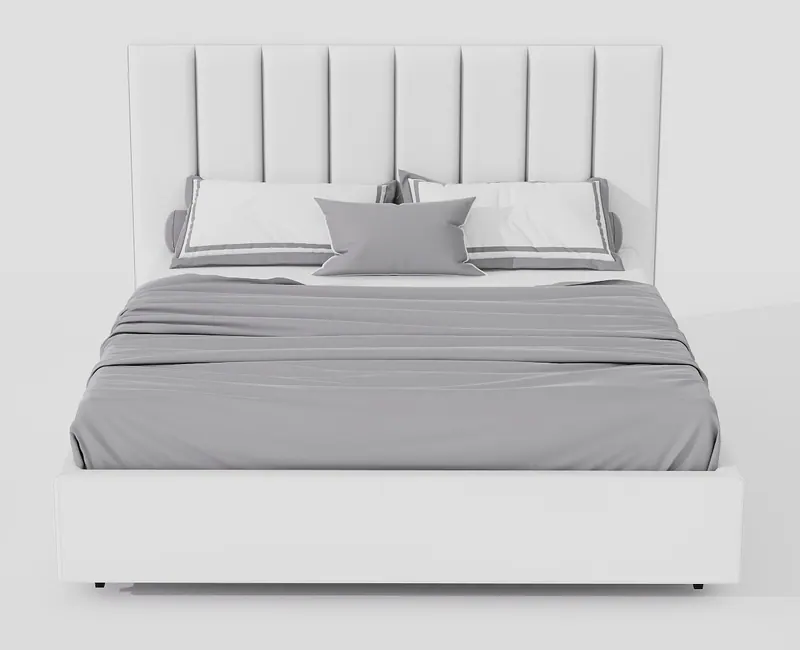 Tall channel-headboard bed — Beds