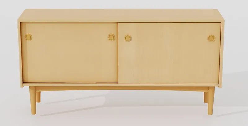 Birch sliding-door cabinet — Consoles and sideboards