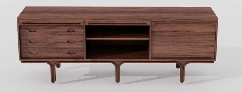 Walnut media unit — Consoles and sideboards