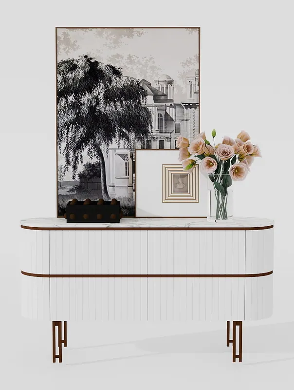 Fluted console — white — Consoles and sideboards