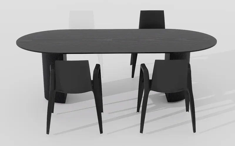 Oval dining set — charcoal — Dining