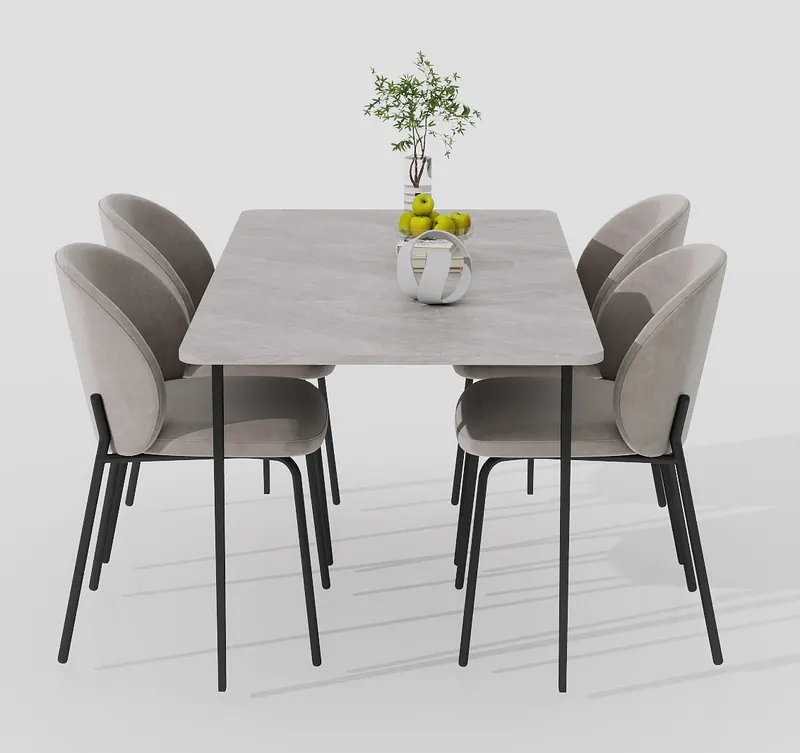 Marble dining set for four — Dining