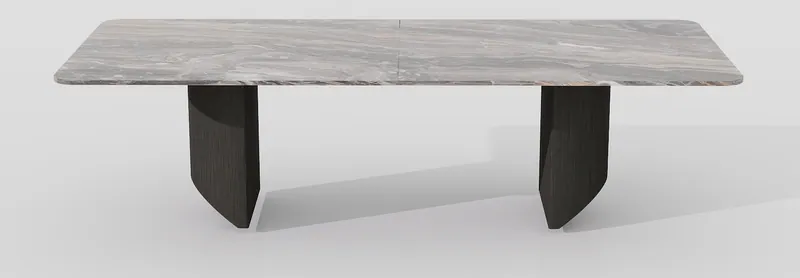 Marble dining table — splayed legs — Dining