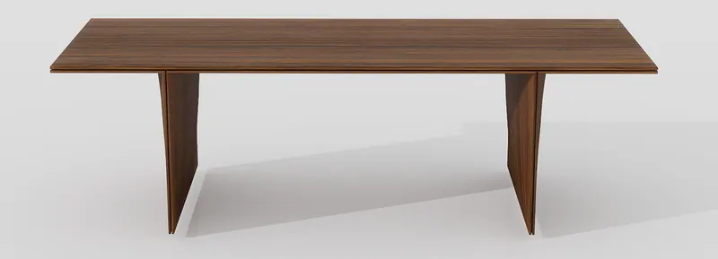 Walnut dining table — blade legs — Dining