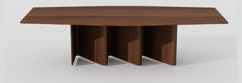 Walnut dining table — folded base — Dining