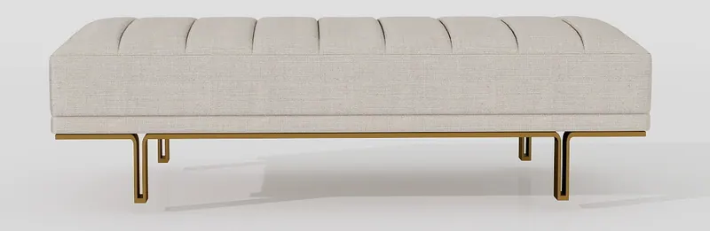 Channel bench — brass legs — Benches
