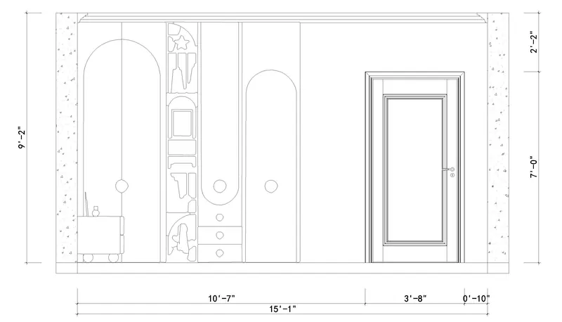 Kids room — elevation B — Interior elevation