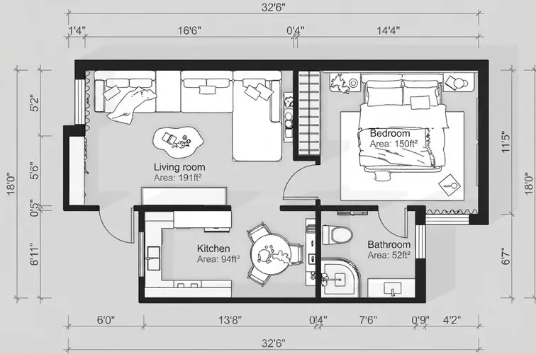 Serene Suites — one-bed apartment plan — Apartment plan