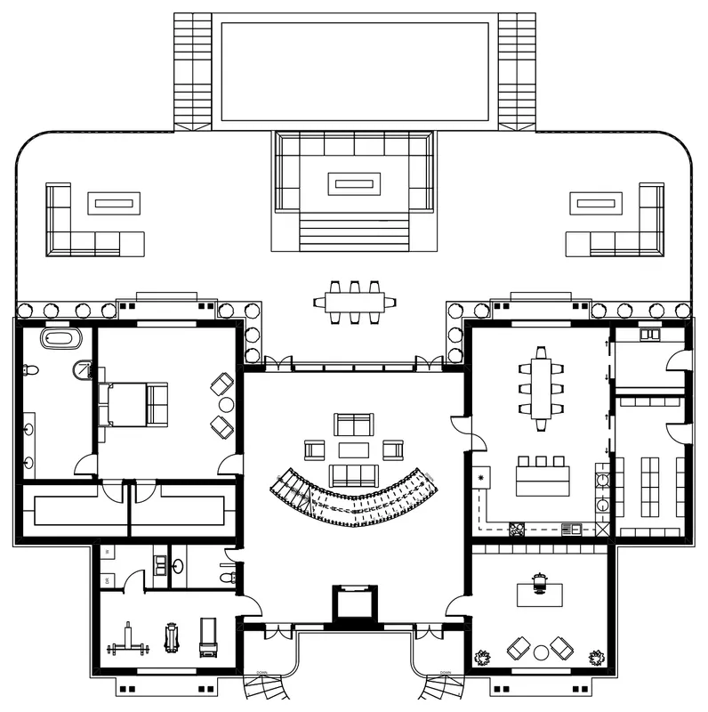 Texas beach house — Permit set — first-level plan