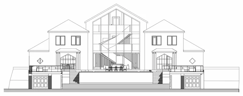 South elevation — Texas Coastal Beach House Residence
