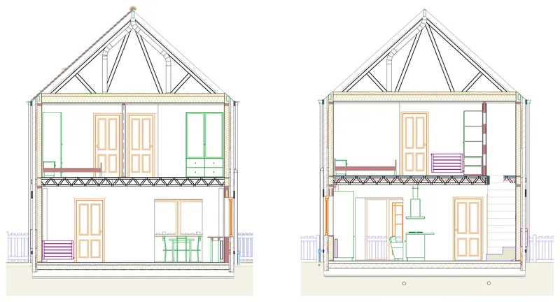 Cran Residence — building sections — Building sections — drawn in Archicad