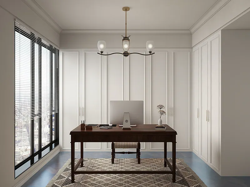 Classical apartment — study — Interior visualization