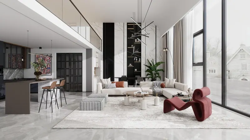 Bright loft — Interior visualization