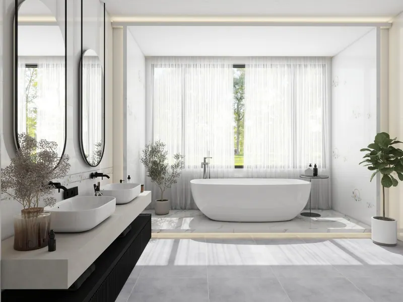 Master bathroom — freestanding tub — Interior visualization