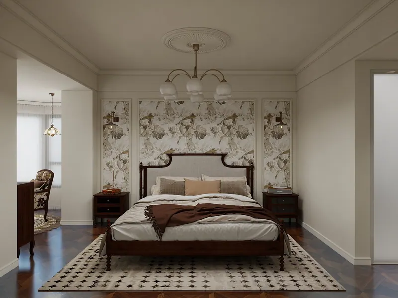 Classical apartment — bedroom — Interior visualization