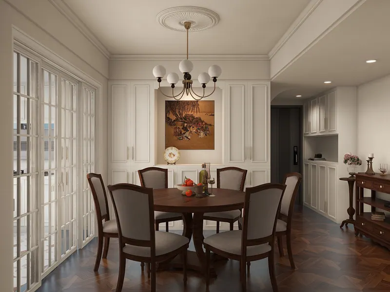Classical apartment — dining room — Interior visualization