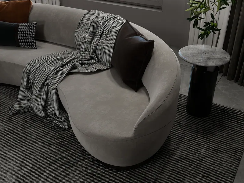 Grey residence — sofa detail — Interior visualization