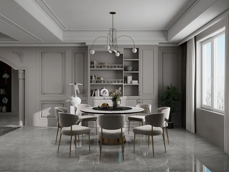 Grey residence — dining room — Interior visualization