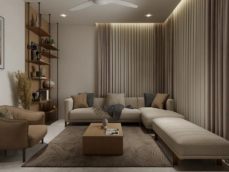 Sand living room — Interior visualization