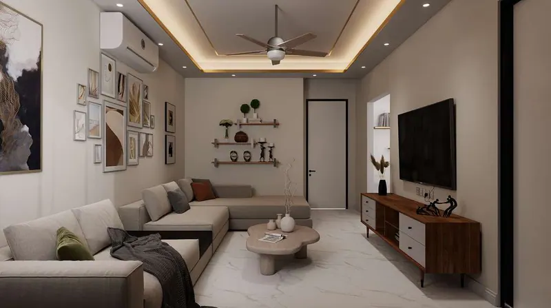 Serene Suites — living room — Interior visualization