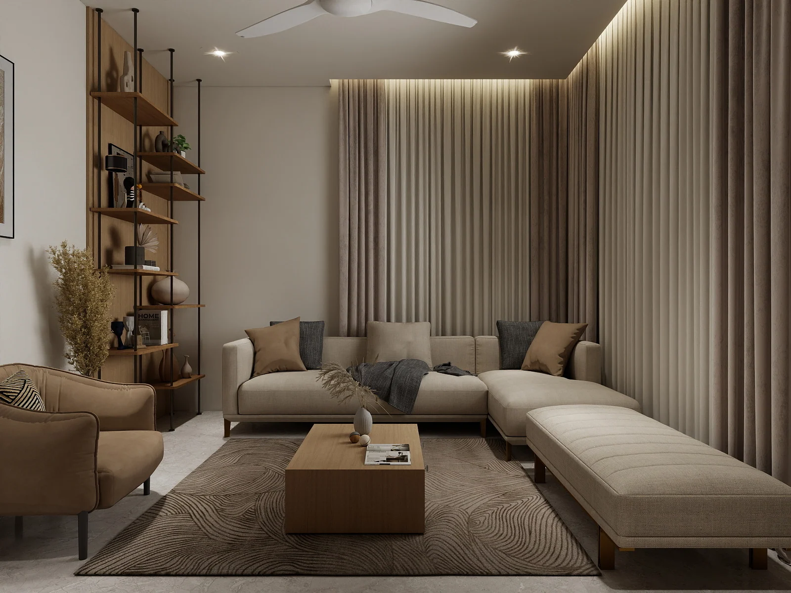 Sand living room — Interior visualization